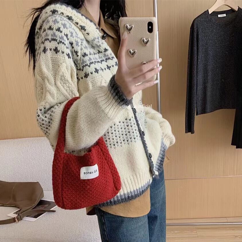 【outer】ジャカードニットカーデ　M27129