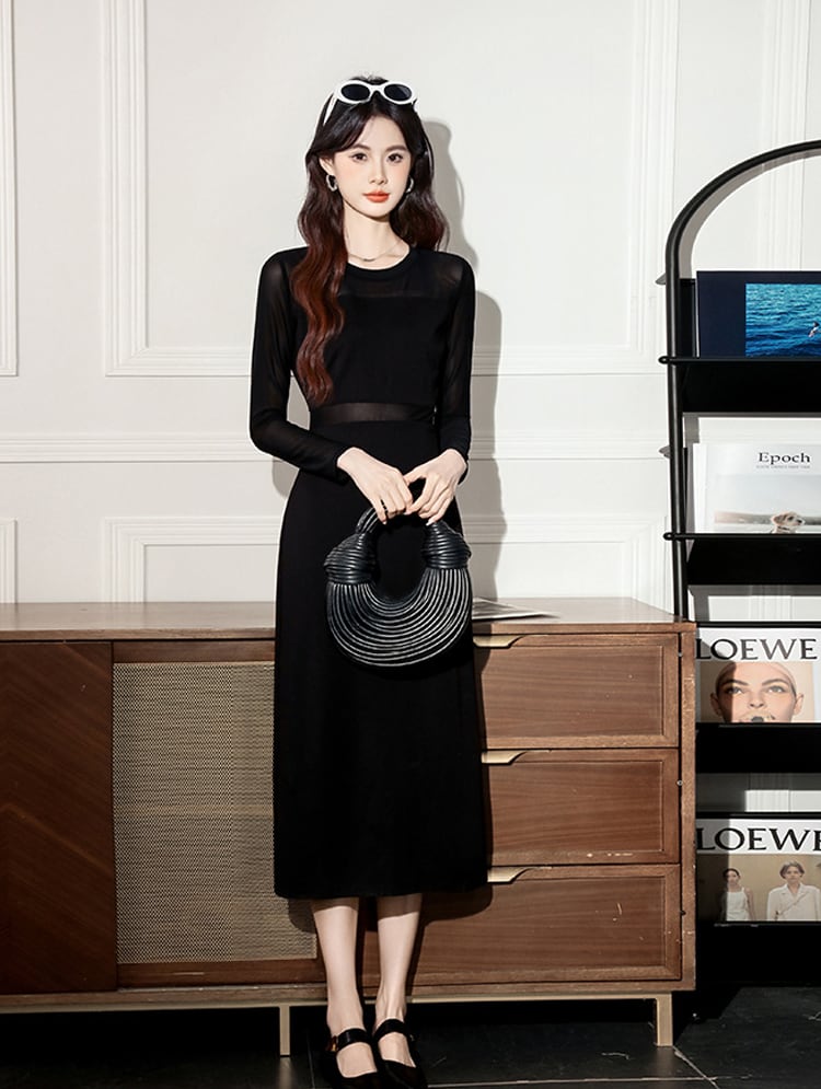 【dress】チュールドッキングワンピース Q7041