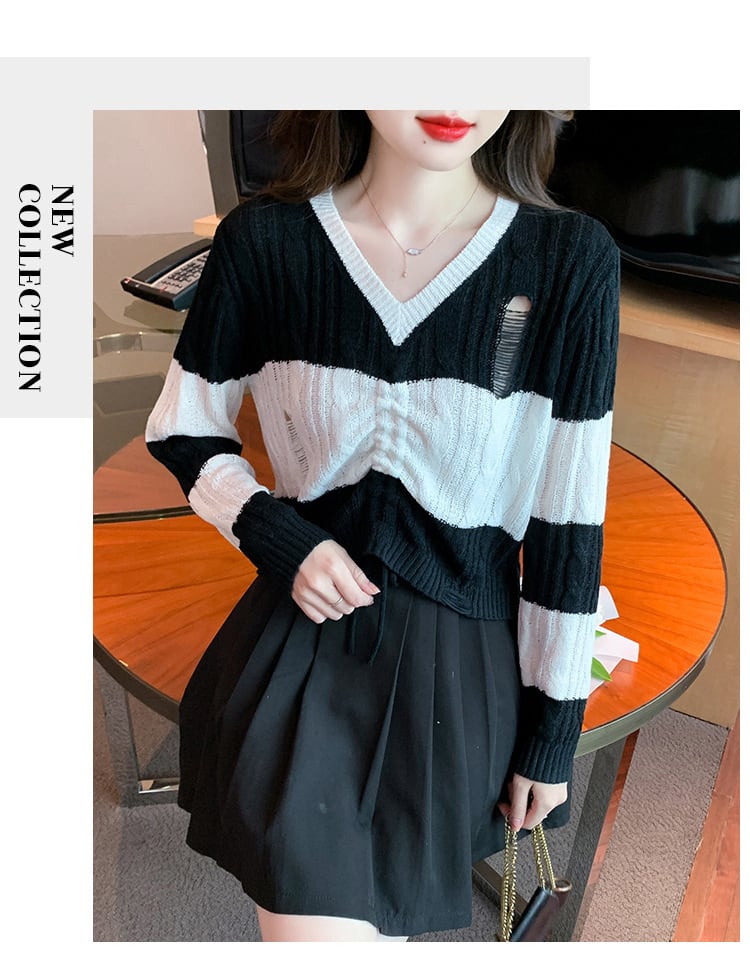 【tops】カットワークニットセーター　M25768