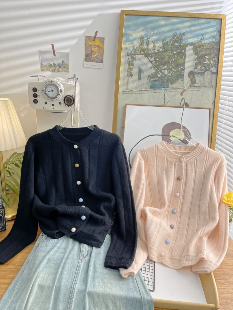 【outer】クルーネックニットカーデ　M28957