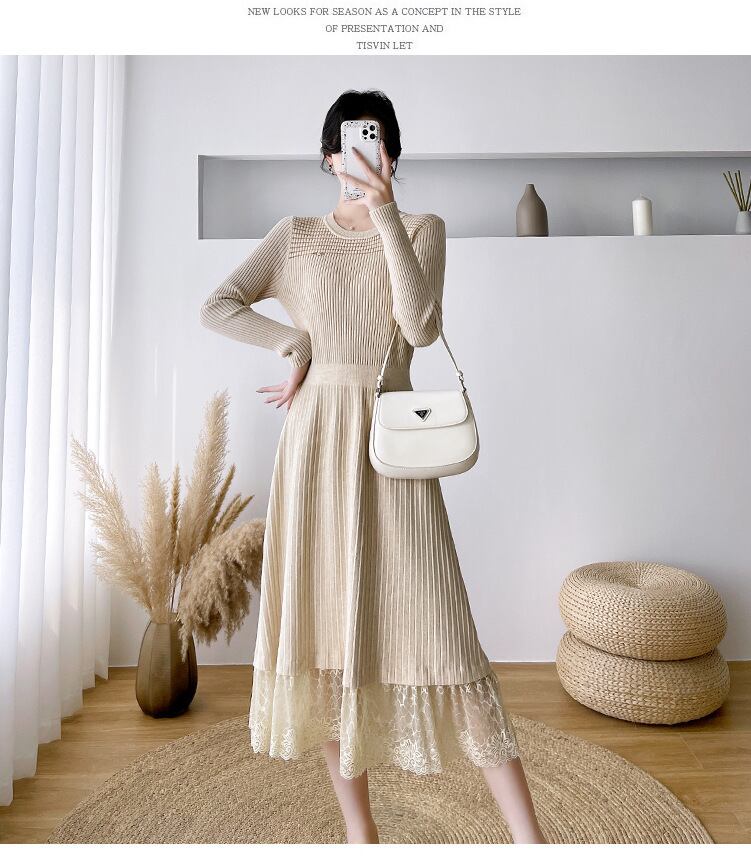 【dress】ドッキングニットワンピース　M27924