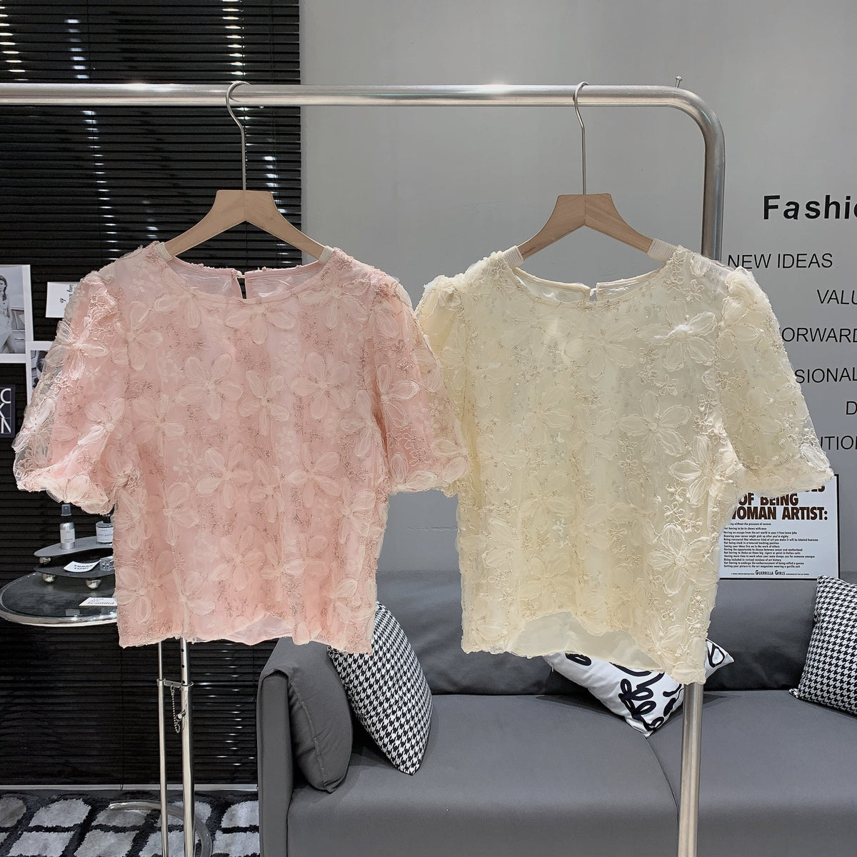 【tops】パフスリーブトップス　M24011