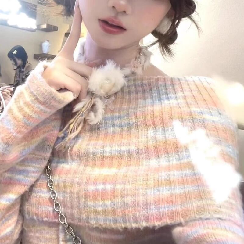 【tops】オフショルダーニットセーター　M28486
