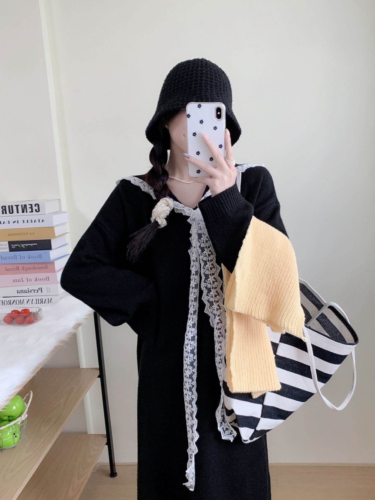 【dress】セーラーカラーニットワンピース Q7770