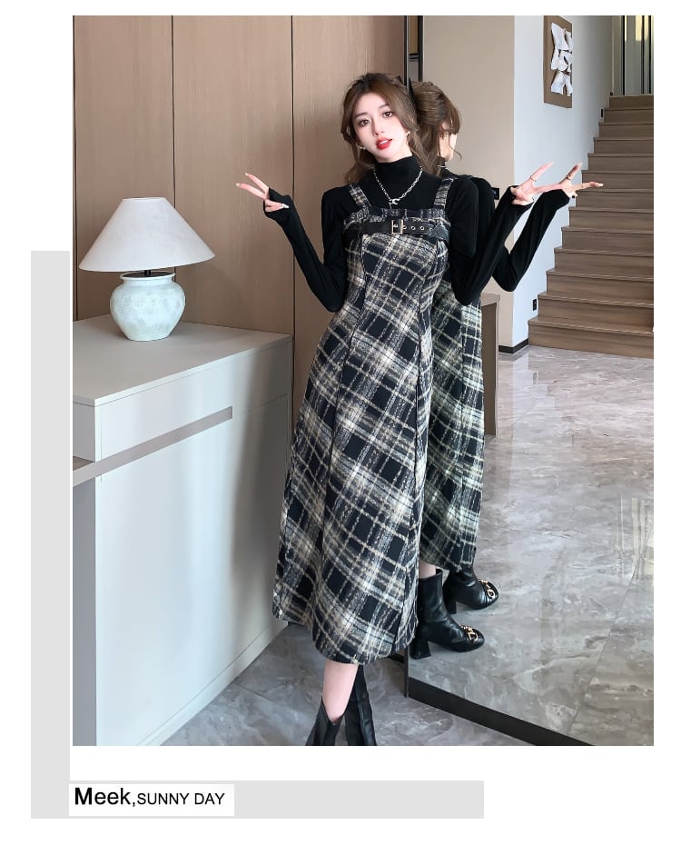 【dress】チェック柄キャミワンピース　N2910