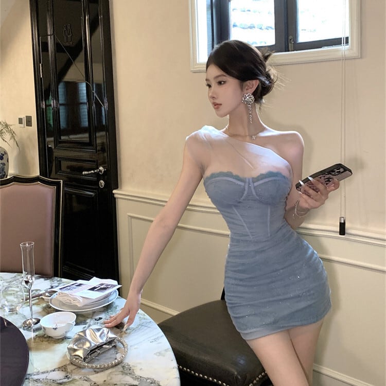 【dress】チュールドッキングワンピース　M24971