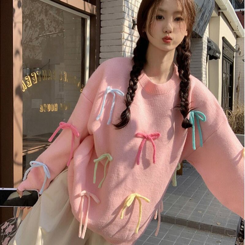 【tops】クルーネックニットセーター　M19182