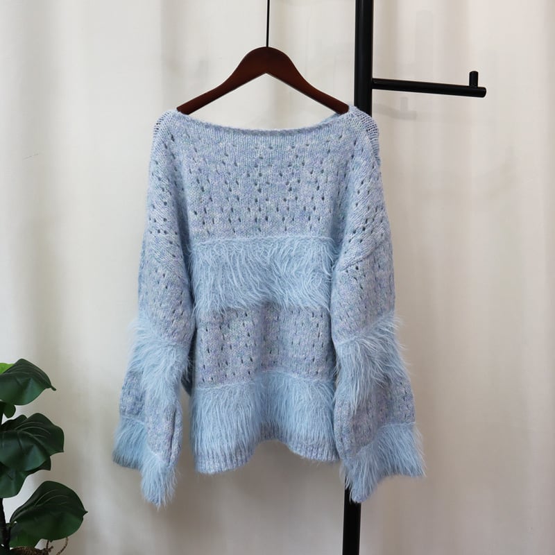 【tops】ファーニットセーター　M25376