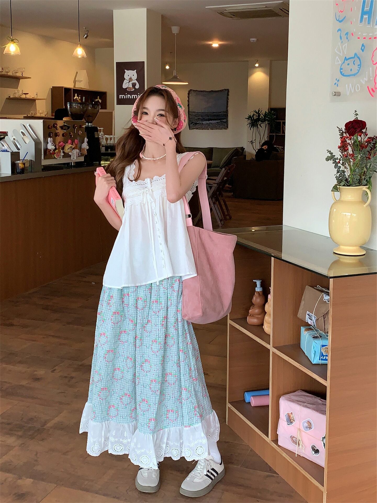 【bottoms】Aライン花柄スカートG20484