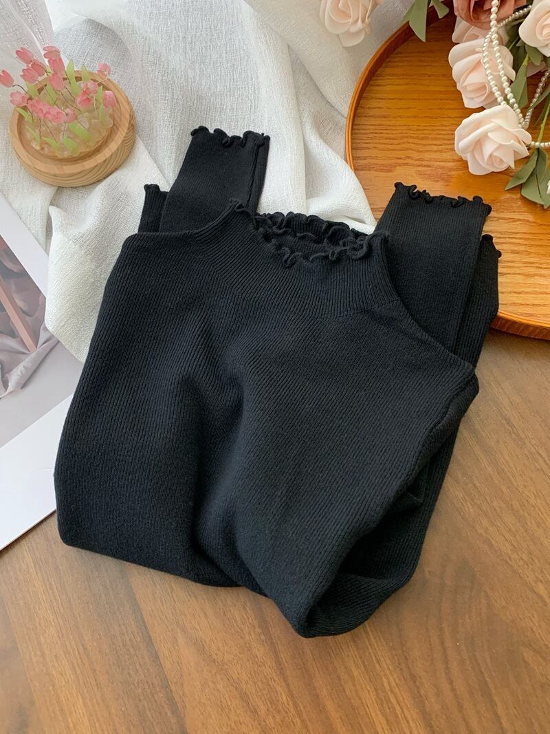 【tops】フリルニットトップス　M27210