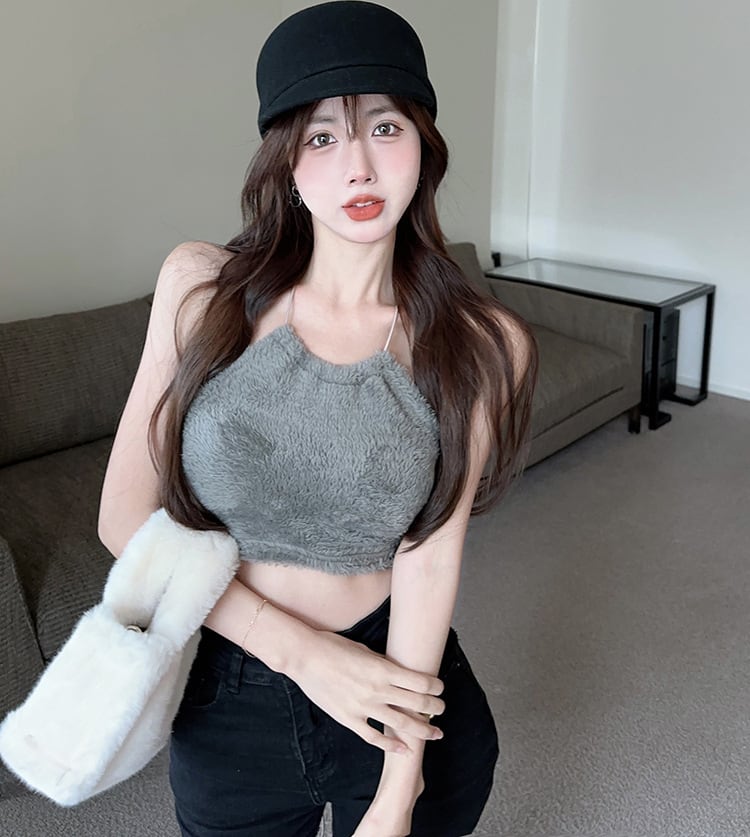 【tops】シャギーホルターネックトップス　M29361