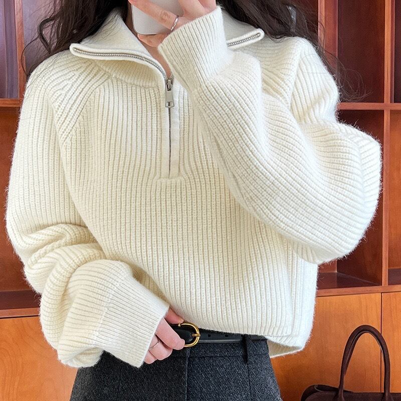 【tops】ハイネックニットトップス Q7396