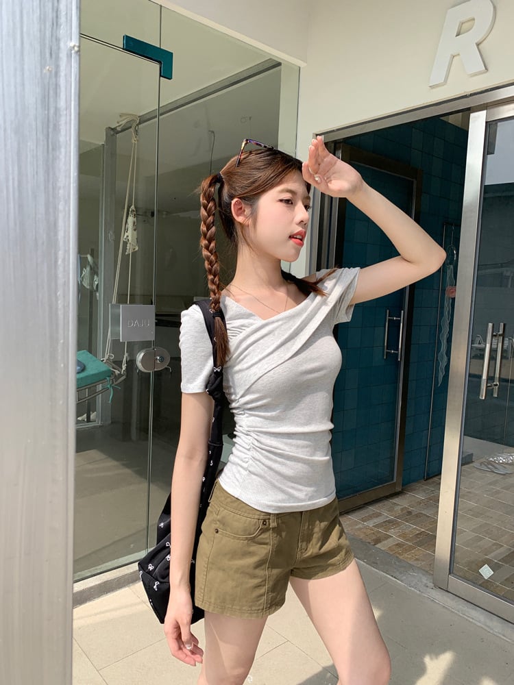 【tops】オフショルダーTシャツ　M25053