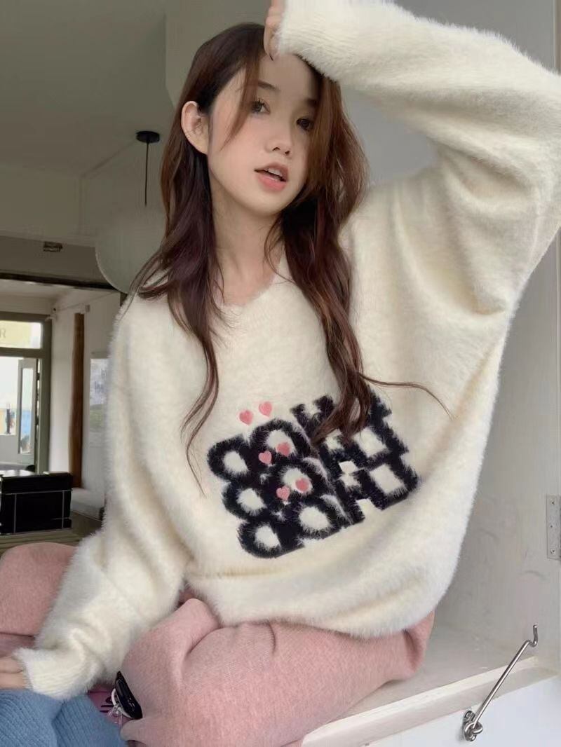【tops】クルーネックニットセーター　M18594