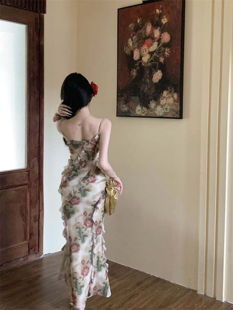 【dress】花柄キャミワンピース　M24447