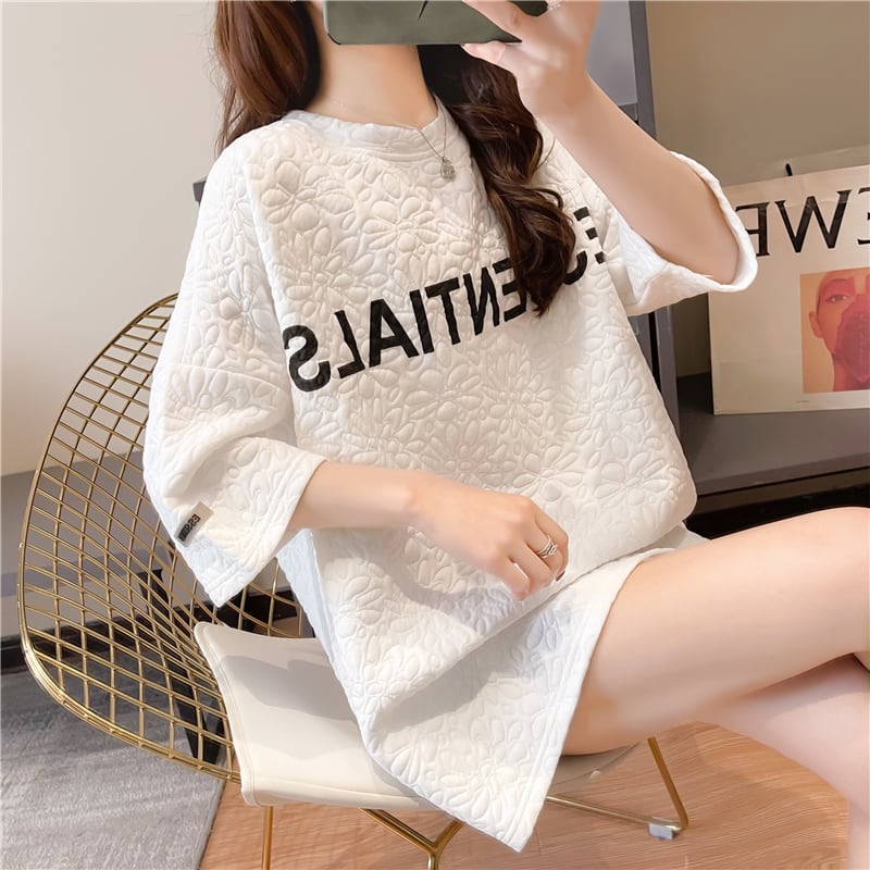 【tops】ラウンドネック半袖英字柄人気ゆったり着回しＴシャツF4969