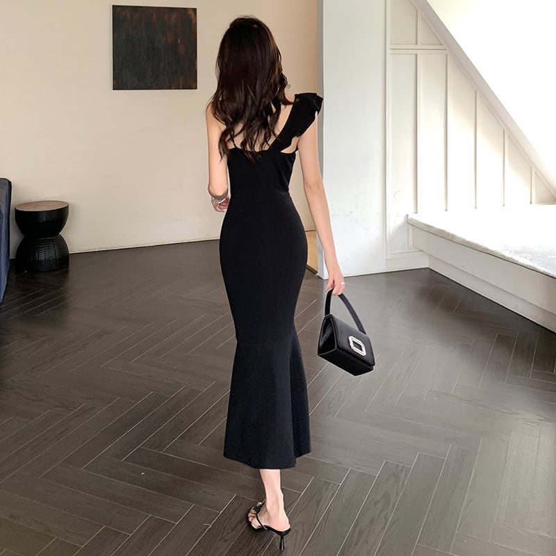 【dress】フリルマーメイドワンピースF7269