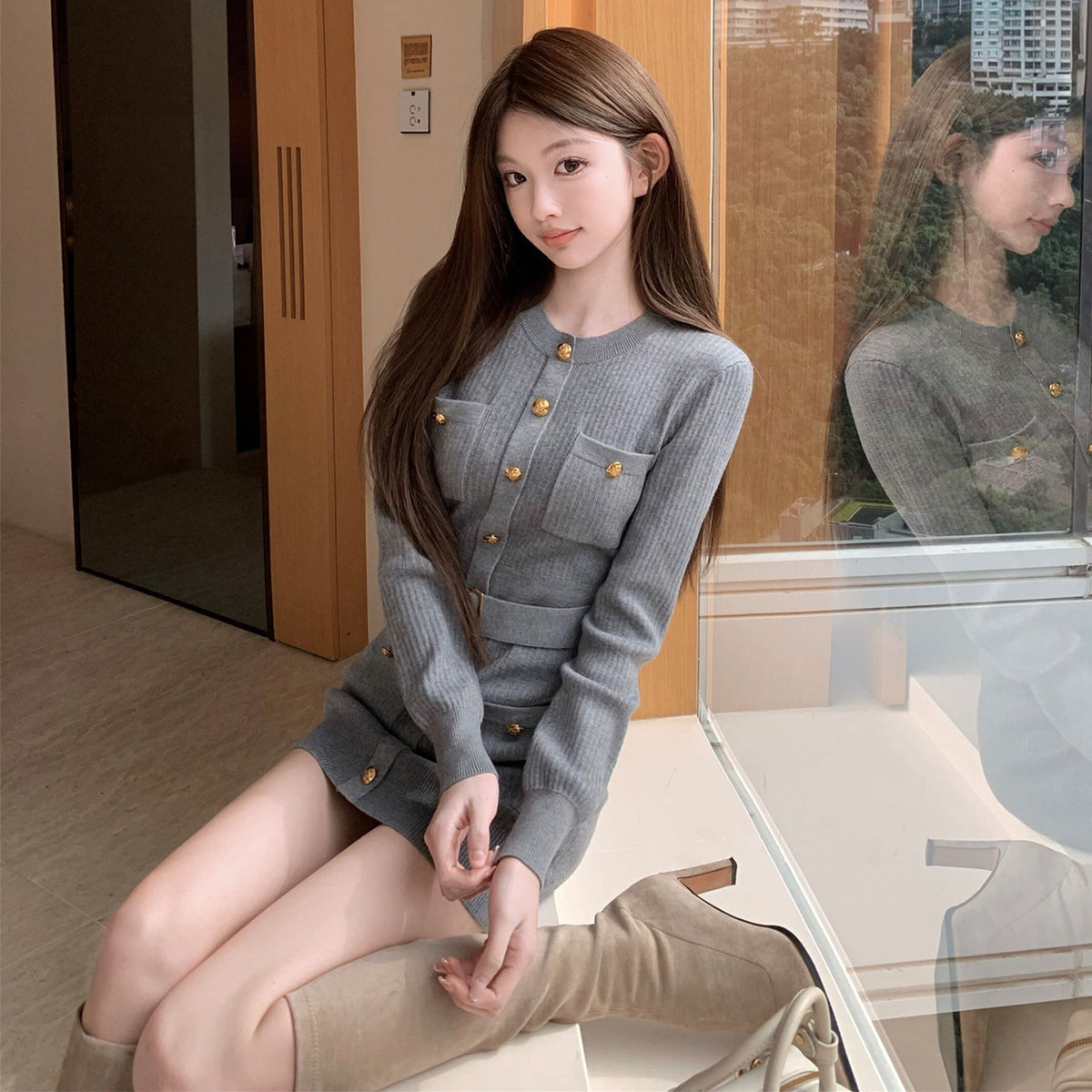 【dress】ニットワンピース　N3349