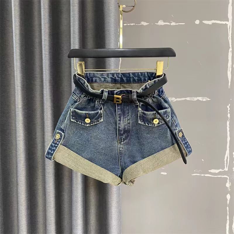 【bottoms】ハイウエストショートパンツG20940