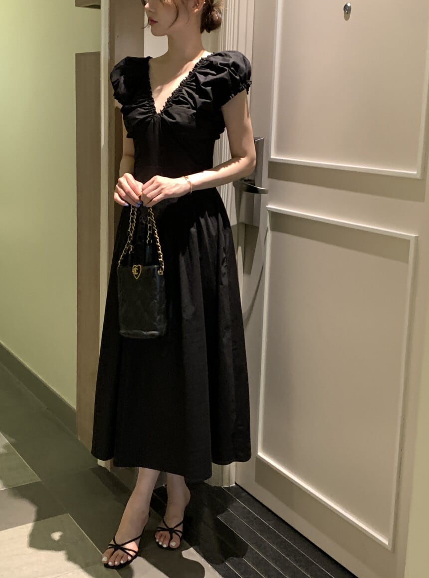 【dress】Vネックワンピース　M24626