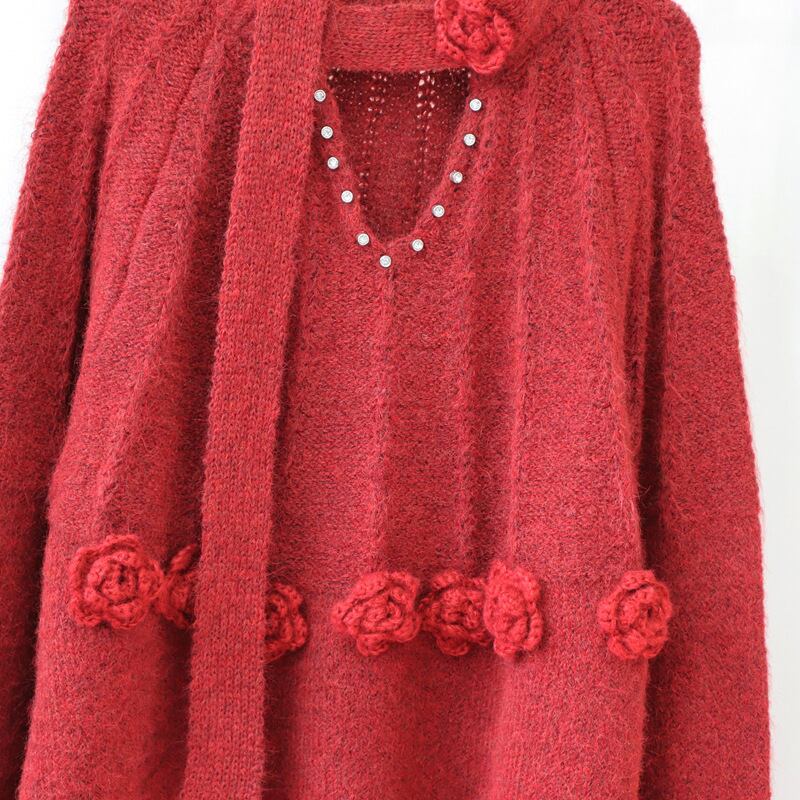 【tops】立体フラワーニットセーター　M28517
