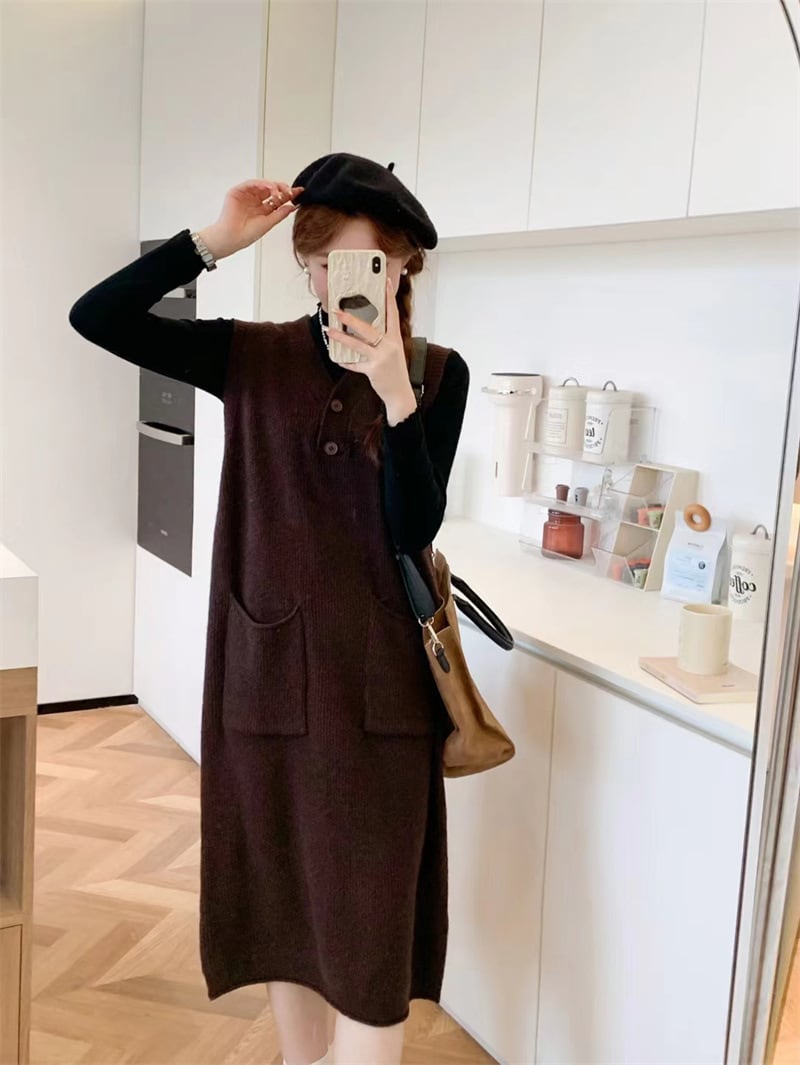 【dress】ベストニットワンピース　M25918