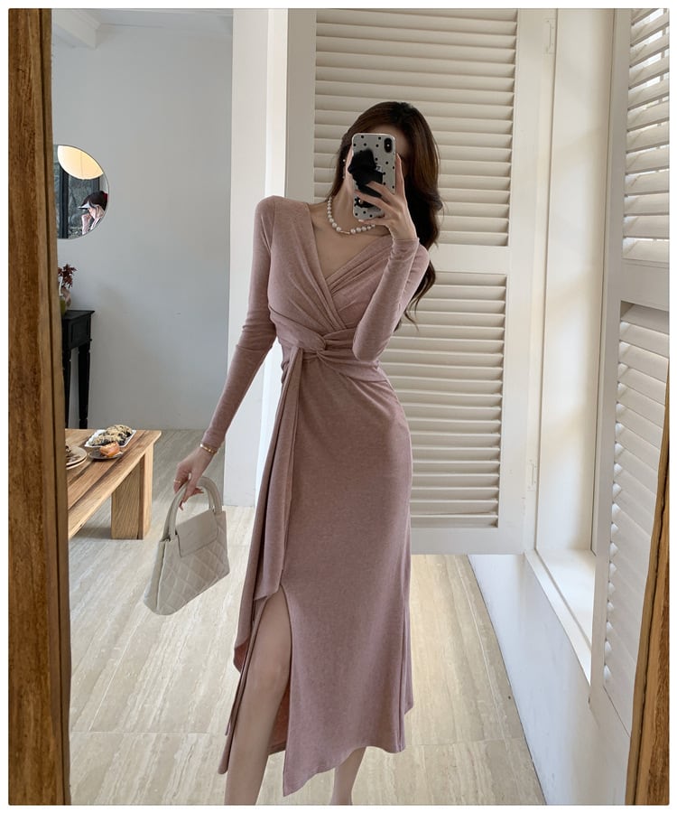 【dress】Vネックワンピース　M29498