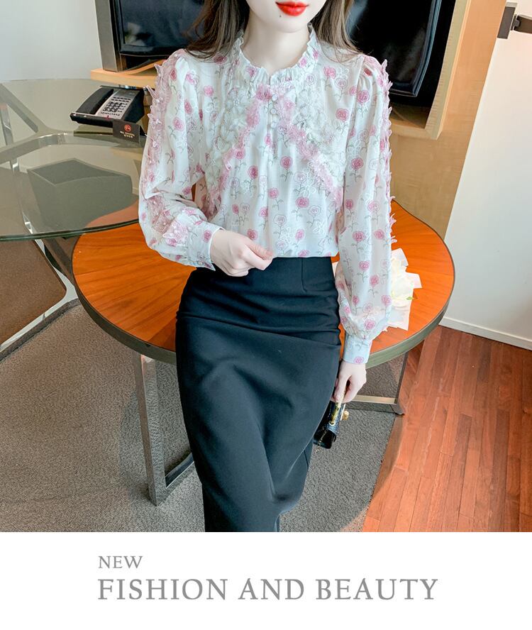 【tops】花柄シャツトップス　M28877