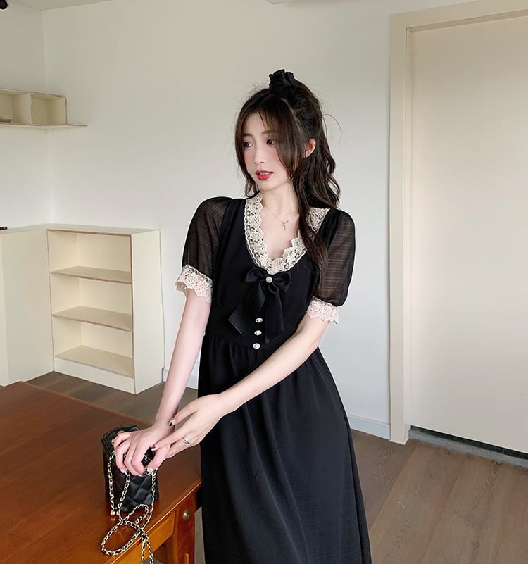 【dress】Vネックレースデートワンピース G20928