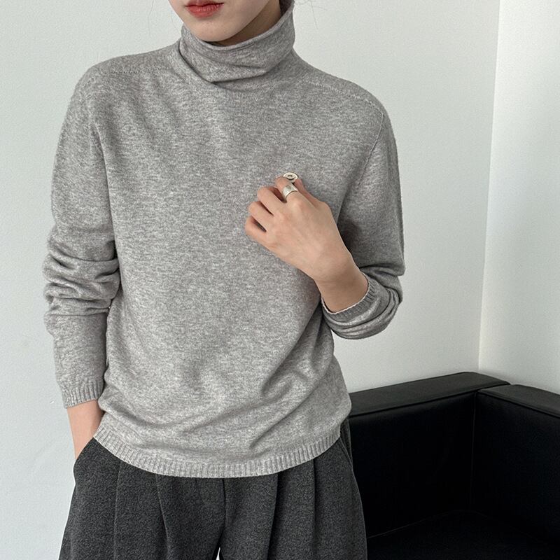 【tops】ハイネックニットトップス Q7090