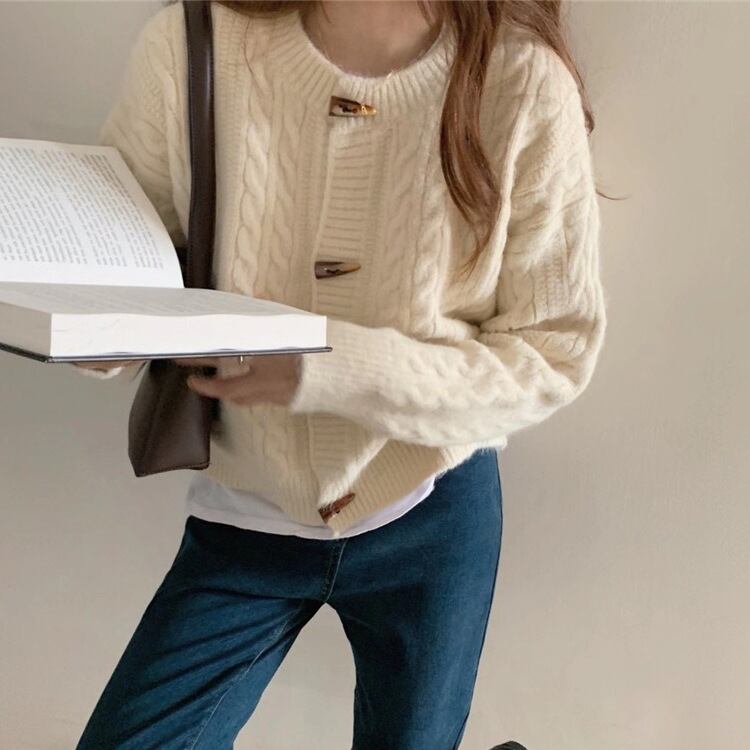 【outer】クルーネックニットカーデ　M27240