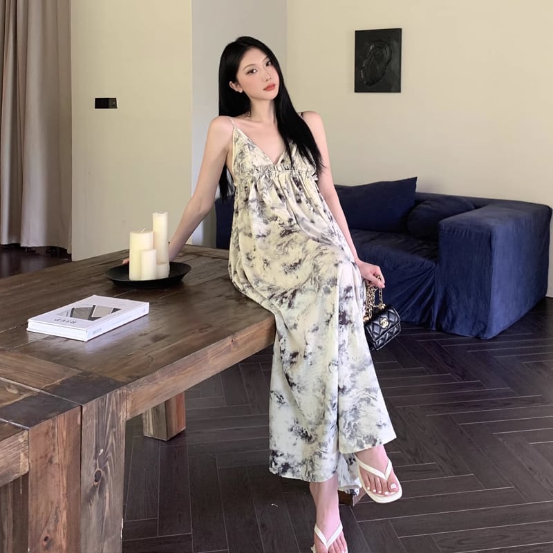 【dress】花柄キャミワンピース Q8319