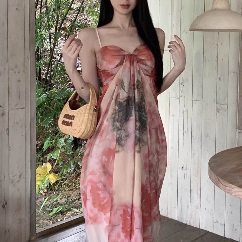 【dress】ロングキャミワンピース Q8334