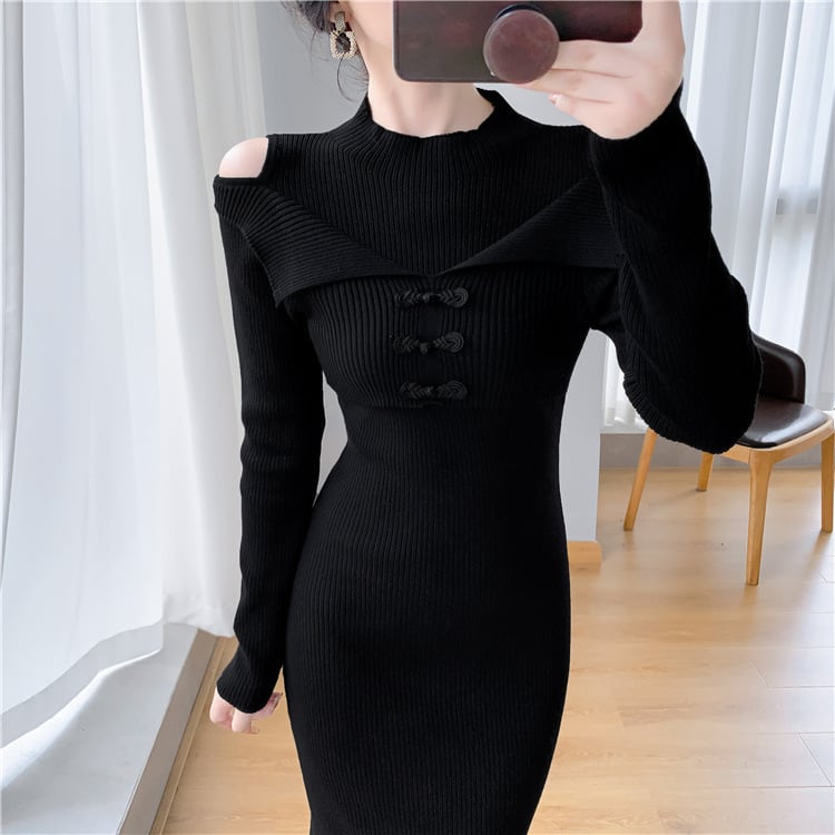 【dress】マーメイドニットワンピース　M26175