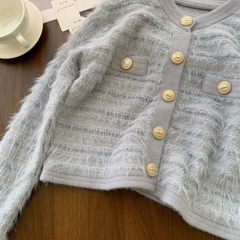 【outer】クルーネックニットカーデ　M27211