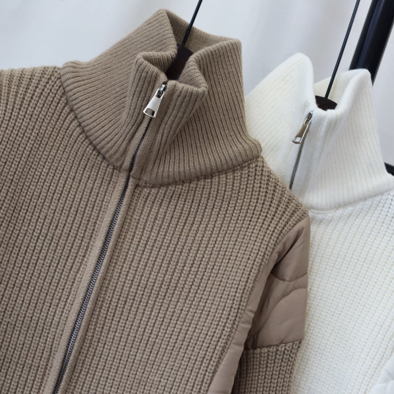 【outer】ファスナー切り替えニットカーデ　M26293