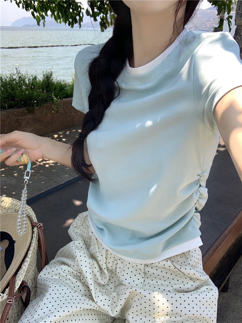 【tops】切り替えTシャツ　M25122