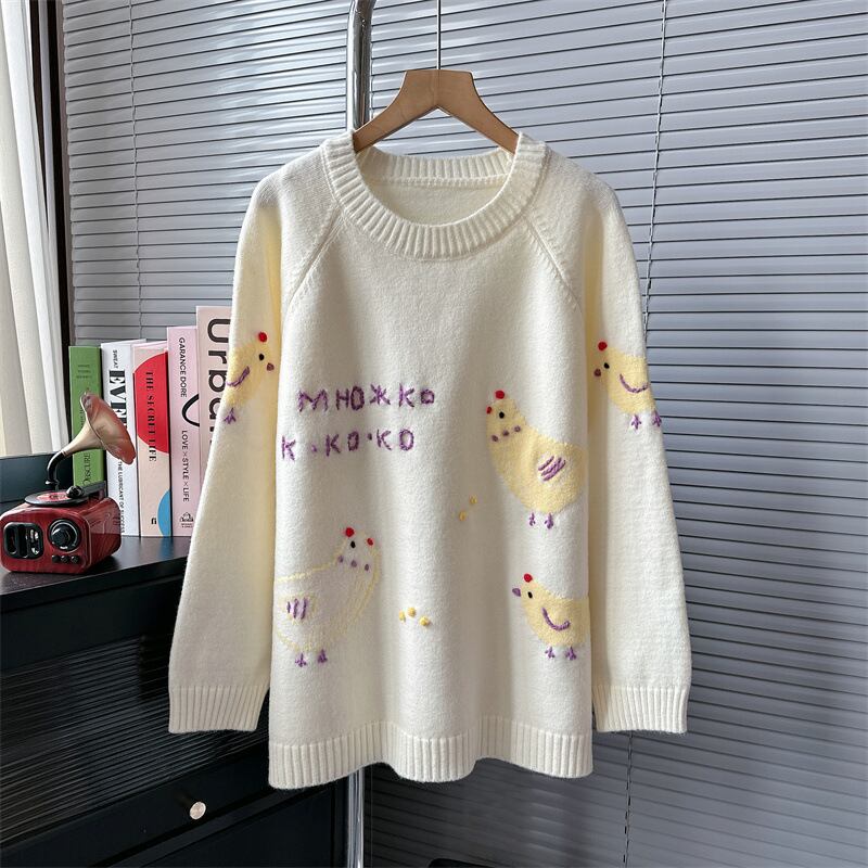 【tops】クルーネックニットセーター　M18924