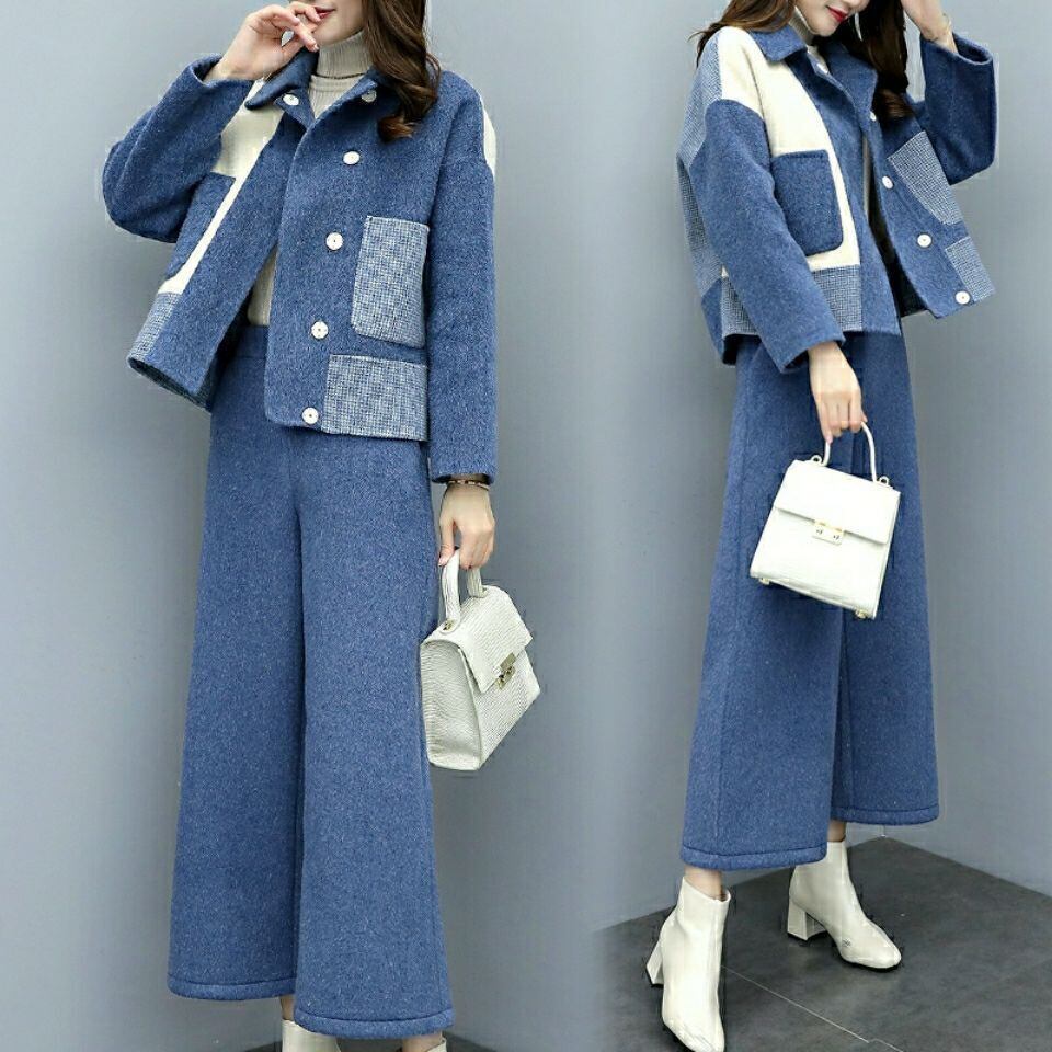 【set】ドッキングコート×ワイドパンツセット　M18521