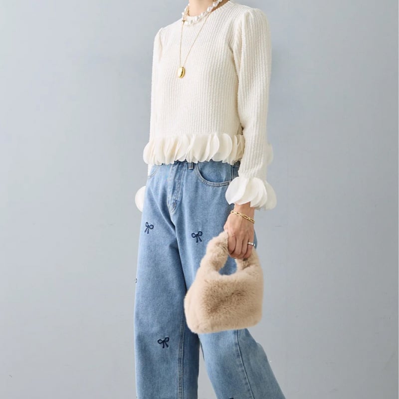 【set】ドッキングトップス×デニムパンツセット　M28016
