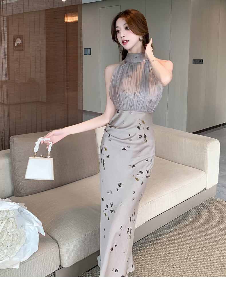 【dress】ノースリーブ切り替えワンピース　M24298