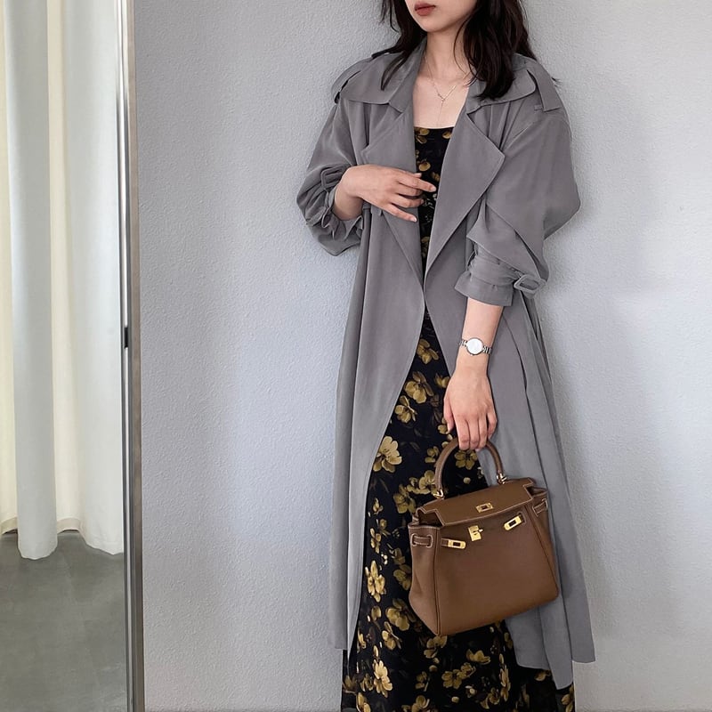 【outer】ロングトレンチコート Q8280