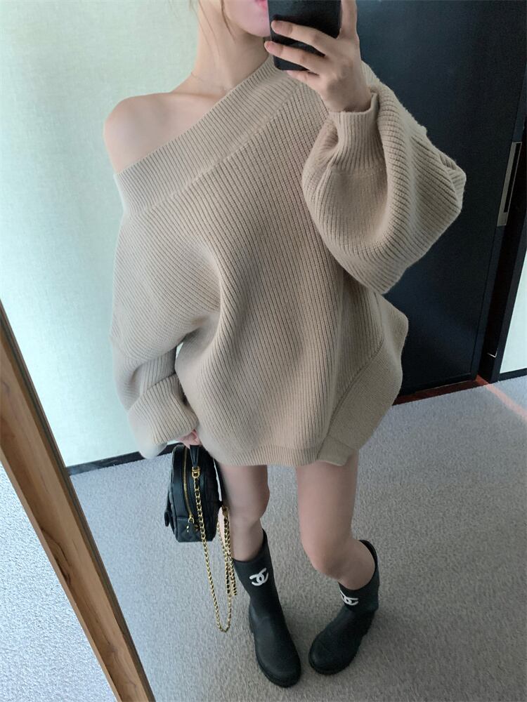 【tops】オフショルダーニットセーター　M27787