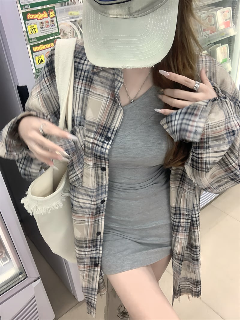 【set】シャツトップス×ワンピースセット　M25656