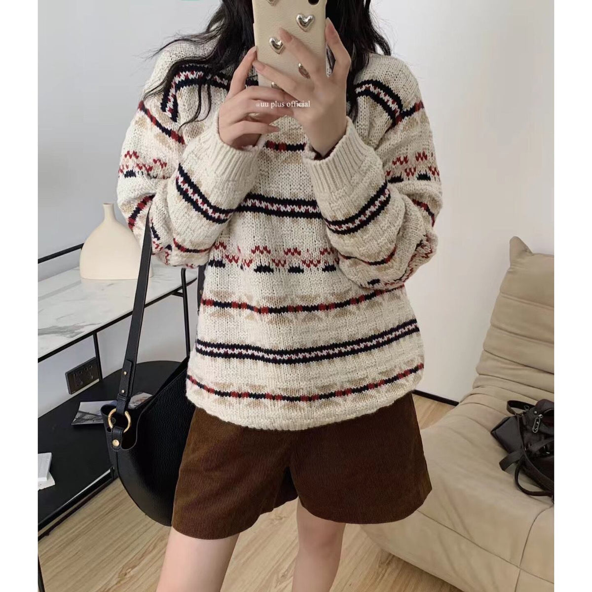 【tops】ジャカードニットセーター　M27796