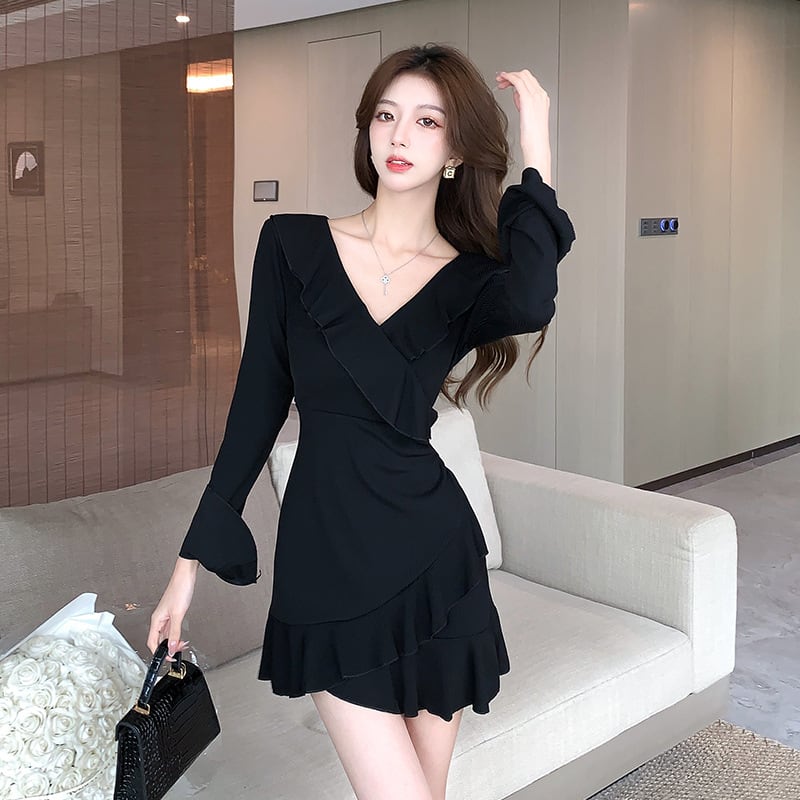 【dress】Vネックワンピース　M25324