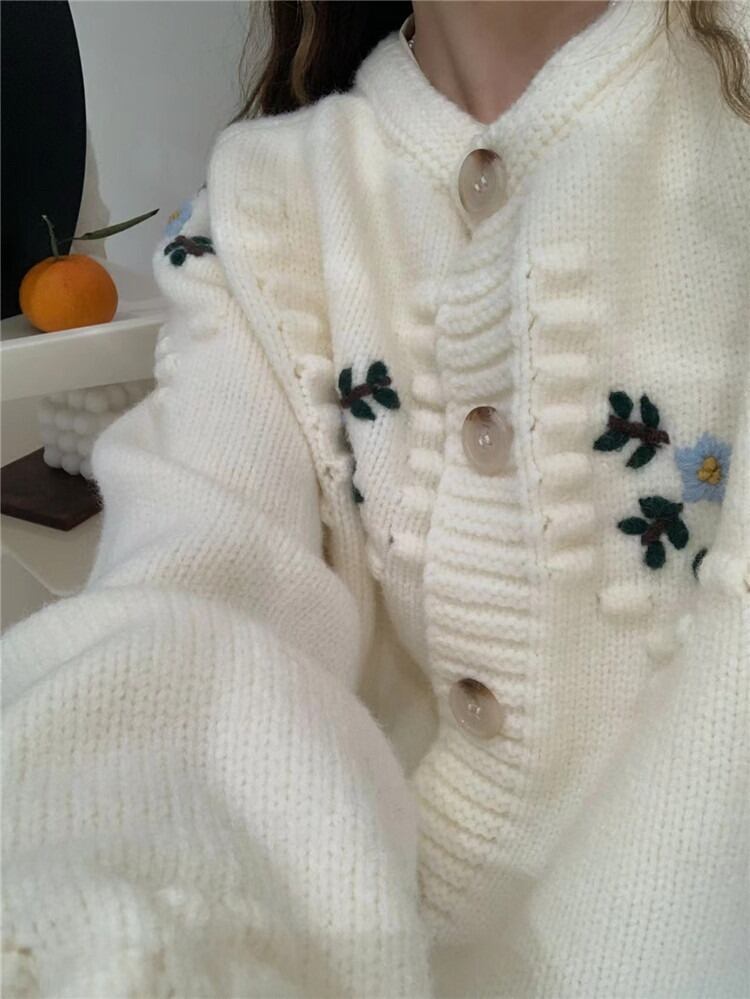 【outer】クルーネックニットカーデ　M18464