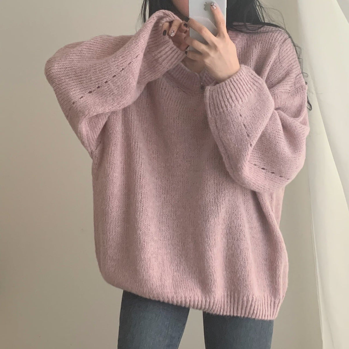【tops】Vネックニットセーター　M25349