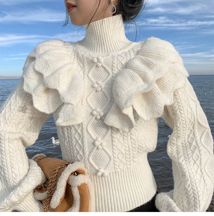 【tops】ハイネックニットセーター　M18430