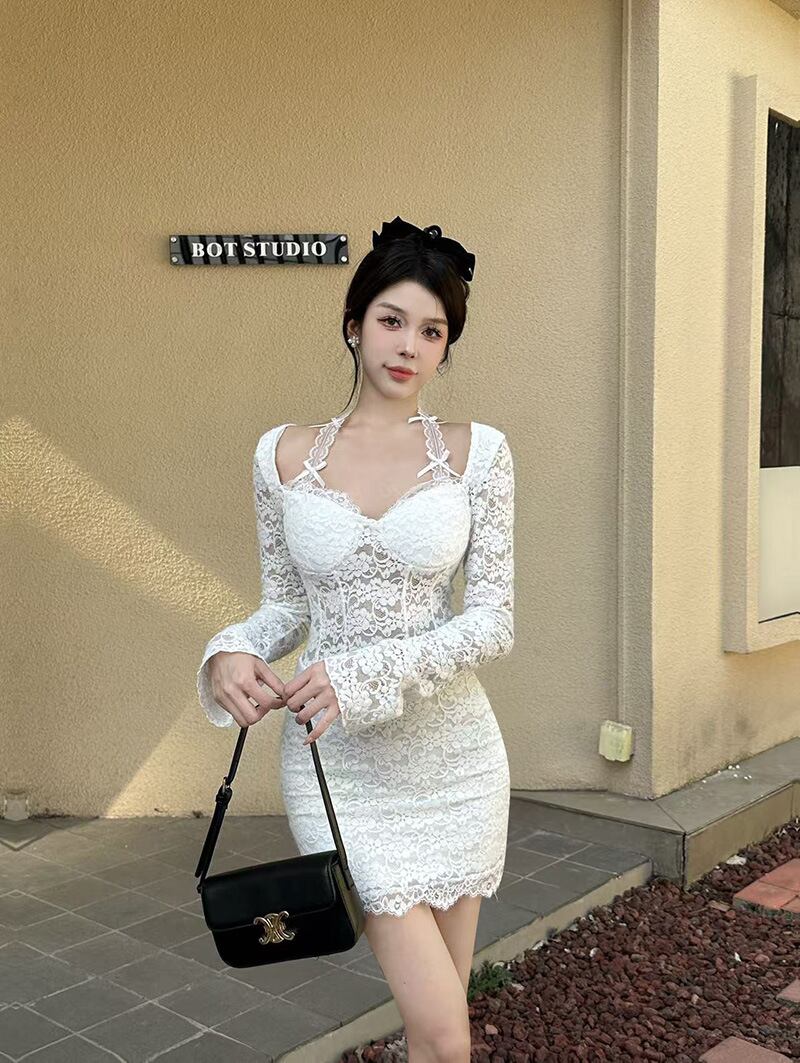 【dress】カットワークレースワンピース　M28311